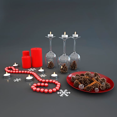 Festive Christmas Decorations 3D model image 1 