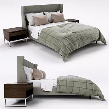 Soft Marvel Bed: Elegant 3D Design 3D model image 1 