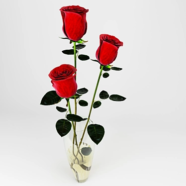 Elegant Vray Roses 3D model image 1 