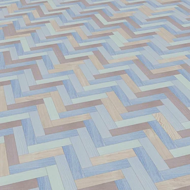 Elegant Oak Parquet Flooring 3D model image 1 