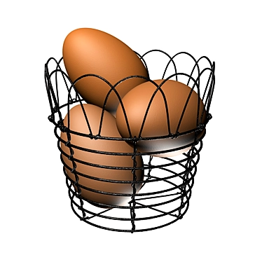 Title (English): Basket of Fresh Eggs 3D model image 1 