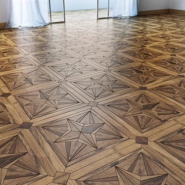 Natural Wood Floor Tiles 3D model image 1 