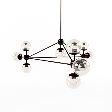 Cosmo Modo Chandelier - Elegant Glass and Metal Hanging Lamp 3D model image 1 