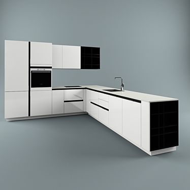 Sleek Kitchen Sink: SieMatic S3 3D model image 1 