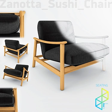 Exotic Sushi Armchair: Japanese-inspired Design 3D model image 1 