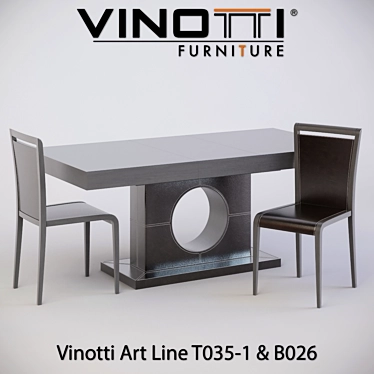 Vinotti Art Line Dining Set 3D model image 1 