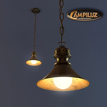 Rustic Spanish Campiluz Hanging Lamp 3D model image 1 