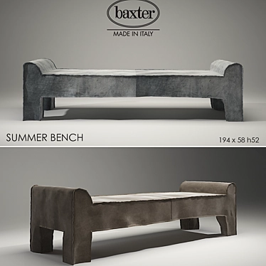 Leather Summer Bench: Elegant and Versatile 3D model image 1 