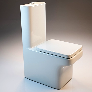 Ceramic and Metal Toilet Kit 3D model image 1 