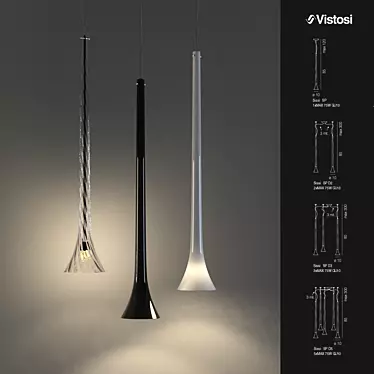 Elegant Sissi Pendant Light 3D model image 1 