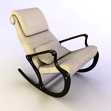 Russian Wooden Rocking Chair 3D model image 1 