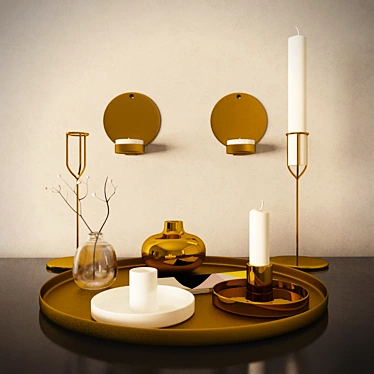 H &amp; M home decor.Podsvechniki and tray