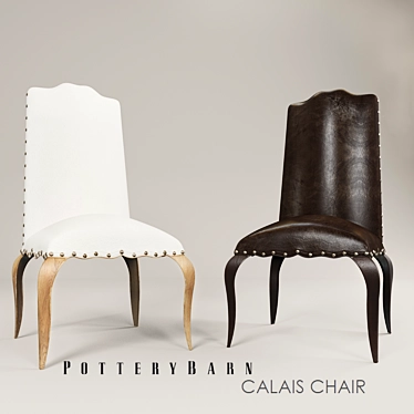 Elegant Calais Chair - Fabric and Leather Upholstery 3D model image 1 