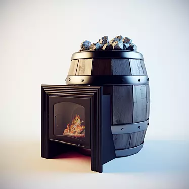 Barrel Stone Oven 3D model image 1 
