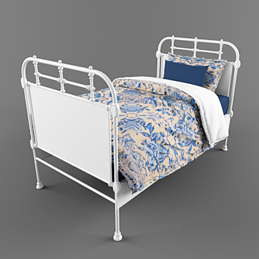 Title: Iron Single Bed 3D model image 1 