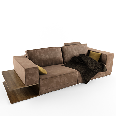 Blest B102: Elegant Fabric and Wood Sofa 3D model image 1 