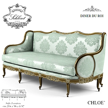 Regal Charm: ARTEARREDO Diner du Roi CHLOE Sofa 3D model image 1 