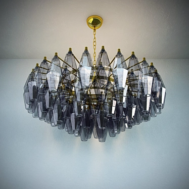 Venini Glass Polyhedral Chandelier 3D model image 1 