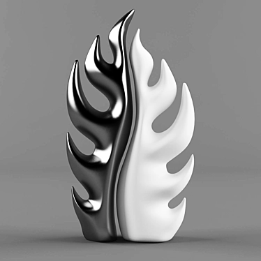 Eterna Ceramics Glossy White Silver Statuette 3D model image 1 