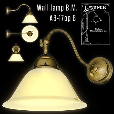 Elegant Opal Wall Lamp 3D model image 1 