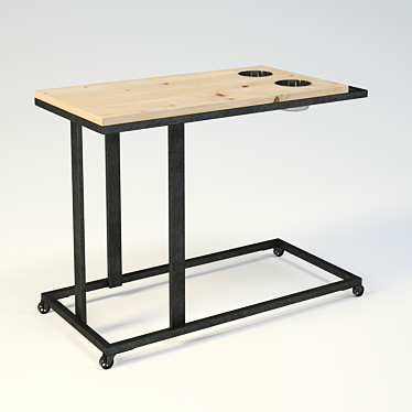 Modern Industrial Loft Style Side Table 3D model image 1 