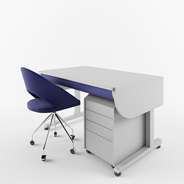 Compact Desk & Chair Set 3D model image 1 