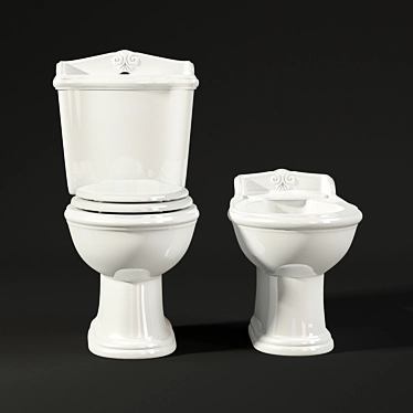 Victorian Style WC & Bidet 3D model image 1 