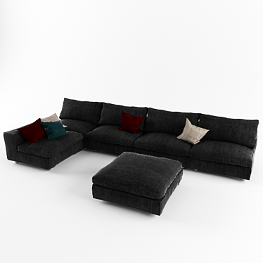 Cozy Comfort Velvet Sofa 3D model image 1 