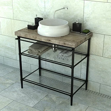 Omvivo Latis Stone Sink 3D model image 1 