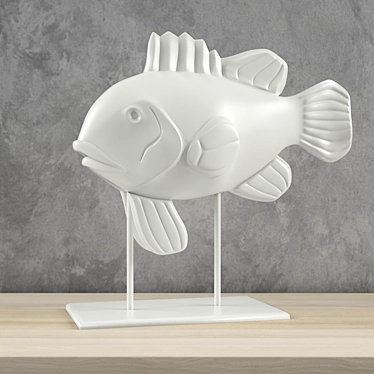 Eterna Ceramic Fish - White, 13x38x37 cm 3D model image 1 