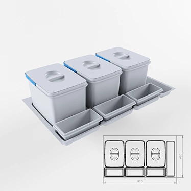 Practico 900 H50 Kitchen Storage 3D model image 1 