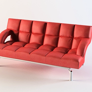 Versatile Sofa Fantasy: Adjustable Backrest, Sleek Metal Base 3D model image 1 