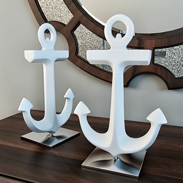 Nautical Elegance: Jonathan Adler Anchor Sculpture 3D model image 1 