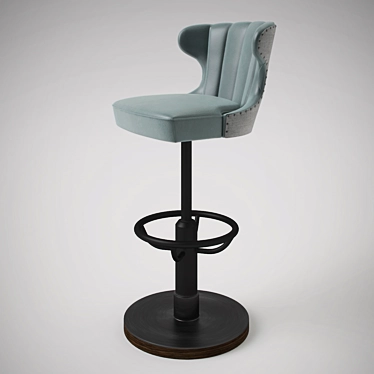 Nautical-inspired Captain's Bar Stool 3D model image 1 