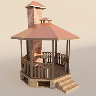 Fireside Retreat Arbor 3D model image 1 