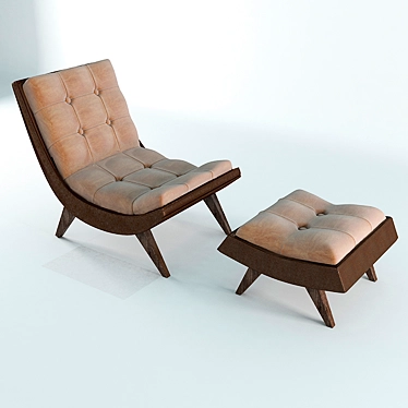 Cozy Kempton Chair and Ottoman 3D model image 1 