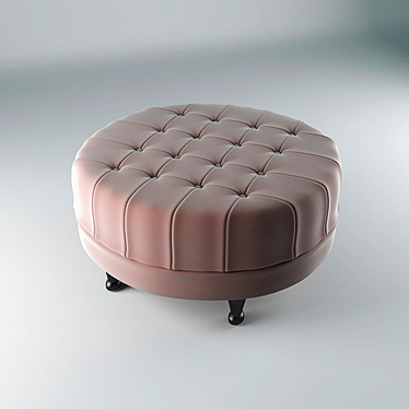 Moycor Confort Round Ottoman - Luxurious Velvet Upholstery 3D model image 1 