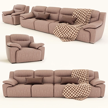 Premium Dali Sofa and Chair Set 3D model image 1 