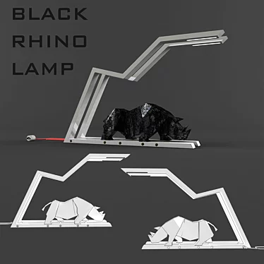 Black Rhino Lamp - Sleek and Modern Lighting 3D model image 1 