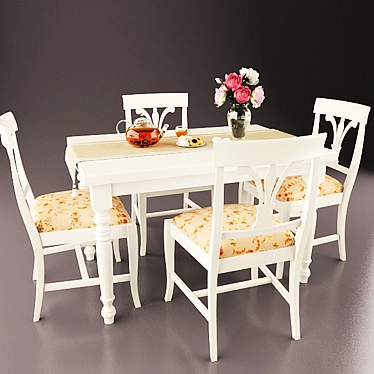 Modern Italian Giglio Dining Set 3D model image 1 
