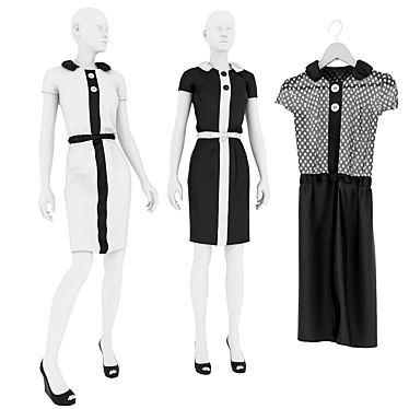 Marvelous Designer Dress with Strap (3 Styles) 3D model image 1 