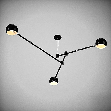 Sleek Oseo Chandelier: Elegant & Modern 3D model image 1 