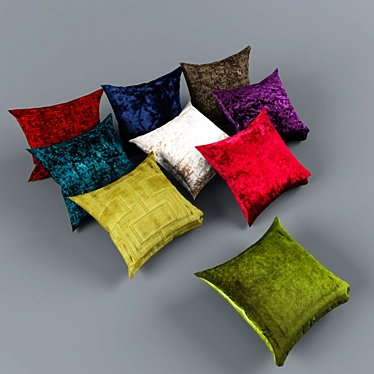 Cozy Collection: Assorted Texture Pillows 3D model image 1 