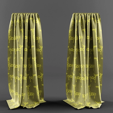 Giraffe Prints Curtain: Baby's Safari 3D model image 1 