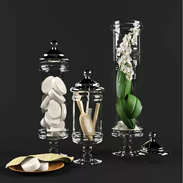 Elegant Orchid Bathroom Set 3D model image 1 