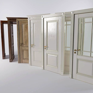 Elegant Multi-Panel Door 3D model image 1 