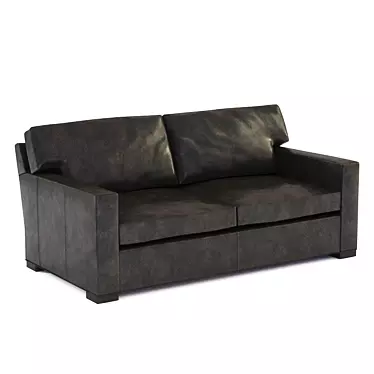 Modern Leather Sofa: Crate & Barrel Axis 2 3D model image 1 