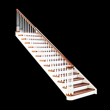 Elegant Single-Flight Staircase 3D model image 1 