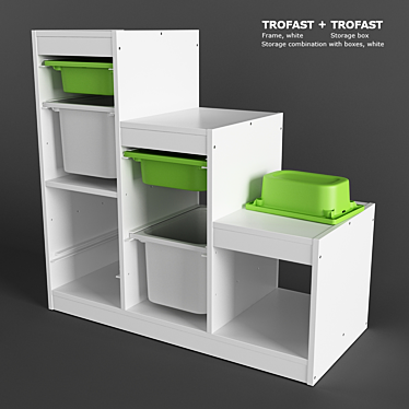 Organize with Style: Ikea TROFAST Storage Set 3D model image 1 