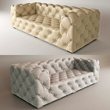 Sleek RH SOHO Leather Sofa 3D model image 1 